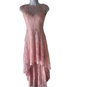 B. Smart Y2k Dress Fairy Size 1 Pink Lace Sequin High‎ Low Formal Prom Coquette
